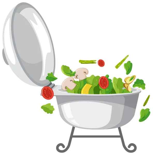 Restauration Avec Illustration Salade — Image vectorielle