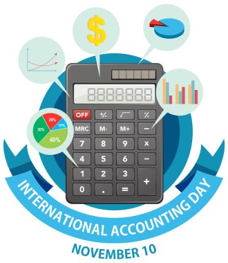 Uluslararası muhasebe günü afişi tasarım illüstrasyonu