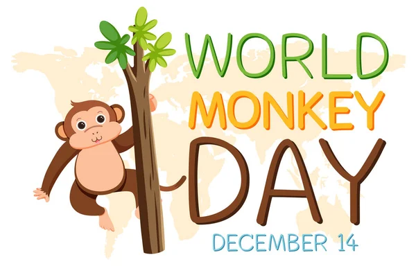 Día Mundial Del Mono Diseño Póster Ilustración — Archivo Imágenes Vectoriales