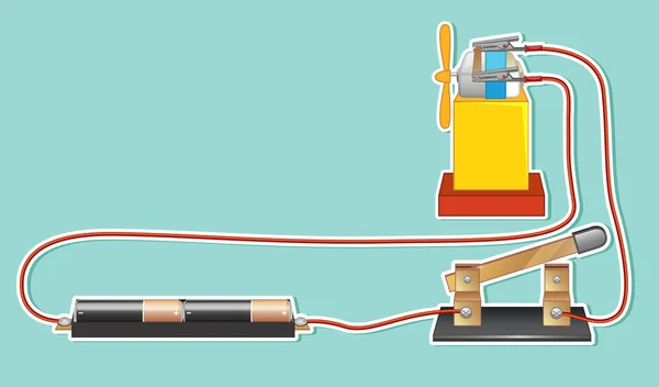 Desenho Miniatura Com Ilustração Circuito Elétrico Simples —  Vetores de Stock