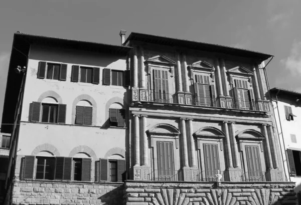 Los Edificios Una Antigua Iglesia Florencia Foto Blanco Negro — Foto de Stock