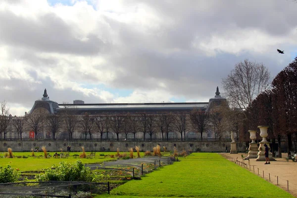 Paris France November 2020 View French Tuileries Park Historical Center — Stock Photo, Image