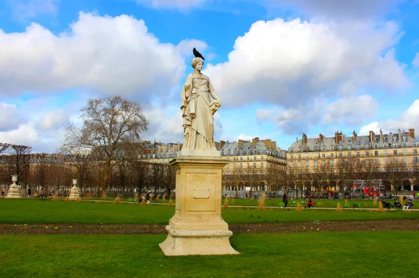 Paryż Francja 2020 Posąg Comedie Paryżu Ogrodzie Tuileries Garden — Zdjęcie stockowe