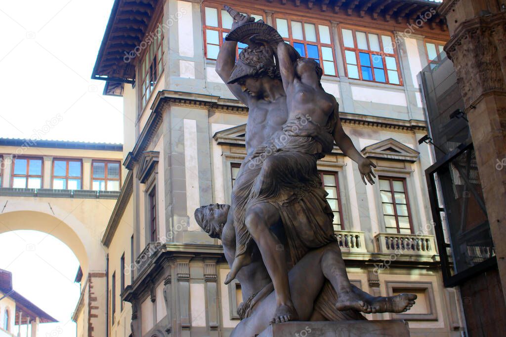 Renaissance sculptures in the Italian city of Florence. 