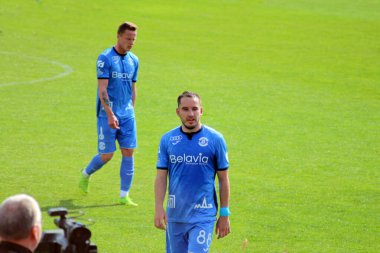 Belarus Futbol Şampiyonası. Mayıs 2020. Dinamo Brest ve Belshina takımları arasındaki maç.