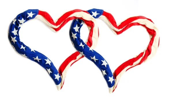 Amerikanische Herzen auf weißem Hintergrund. ideal für Broschüren und Werbung zum Unabhängigkeitstag. — Stockfoto