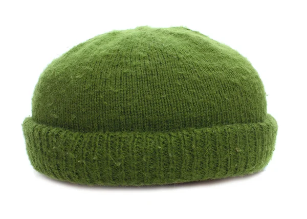 Gorro de punto de lana para clima frío aislado sobre fondo blanco. Producto casero . — Foto de Stock