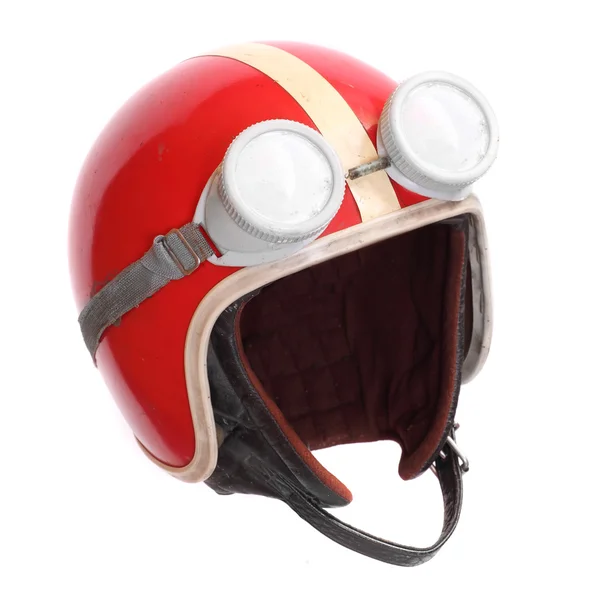 Retro helmet with goggles on a white background. — Stock Photo, Image