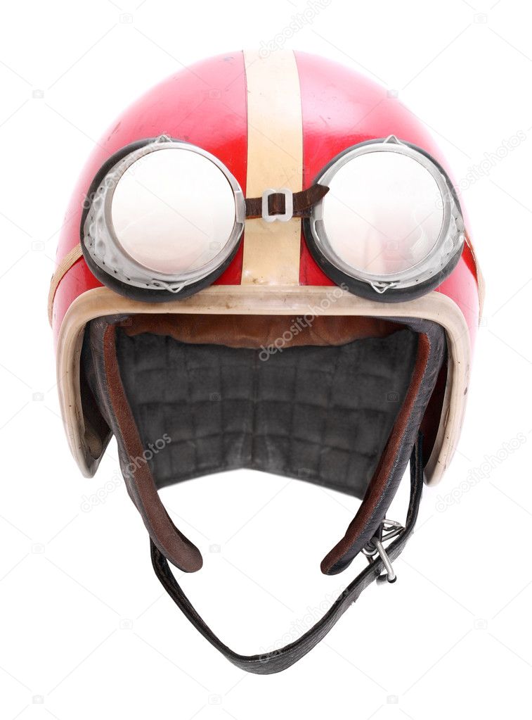 Retro motorcycle helmet.