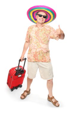 tatil için giden genç başarılı adam