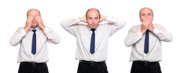 Üç maymun kavramı. üst düzey iş adamı