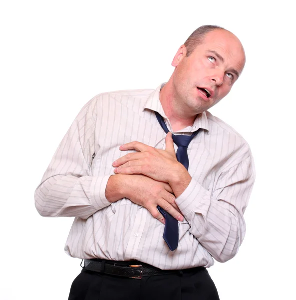 Worried businessman suffering a sickness — Stock Photo, Image