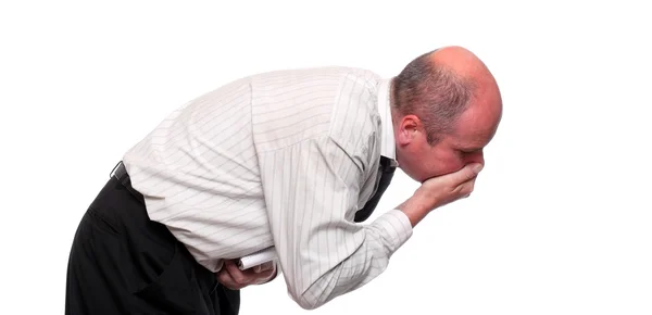 Vomiting businessman — Stock Photo, Image