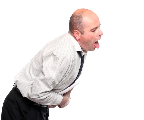 Vomiting businessman — Stock Photo, Image