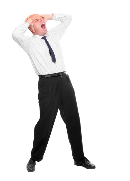 Screaming frustrated businessman — Stock Photo, Image