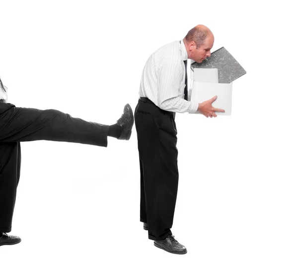 kovulmuş bir işadamı. komik resim-ofis