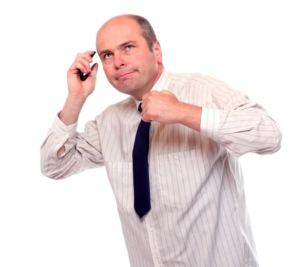 Senior businessman with phone — Stock Photo, Image