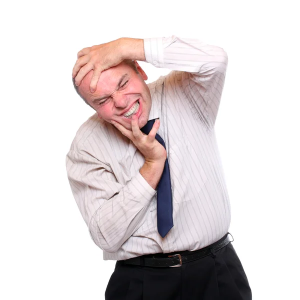 Frustrated businessman on white background. — Stock Photo, Image