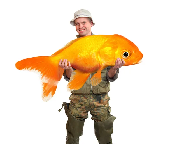 The fisherman with big fish — Stock Photo, Image