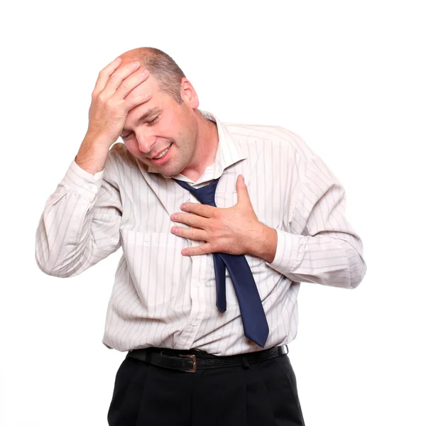 Frustrated businessman on white background. — Stock Photo, Image