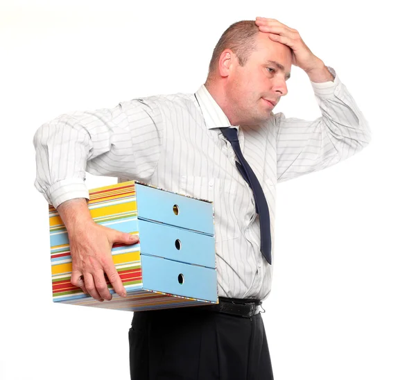 Frustrated businessman on white background. — Stock Photo, Image