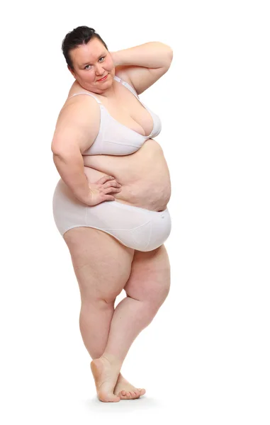 Overweight woman possing — Stock Photo, Image