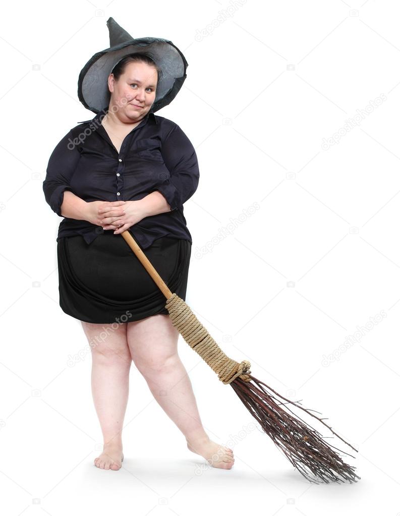 Funny obese witch with her magic broomstick. Haloween concept. Stock Photo by ©vladvitek 32009451 Funny obese witch with her magic broomstick. Haloween concept. Stock Photo by ©vladvitek 32009451