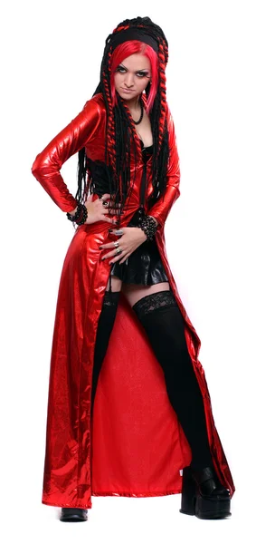 Červené vlasy gothic girl — Stock fotografie