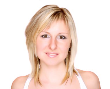 Güzel sarışın kadın portresi