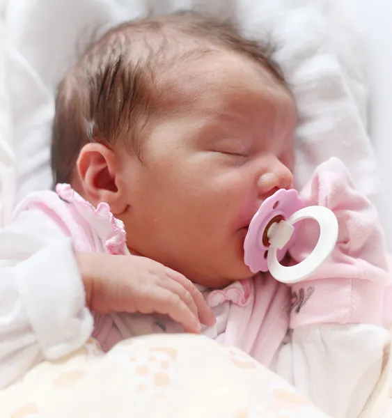 Cute baby sleeping on the bed. — Stock Photo, Image