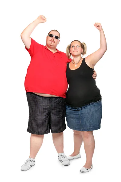 Feliz pareja con sobrepeso . — Foto de Stock