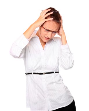 iş kadını baş ağrısı ile