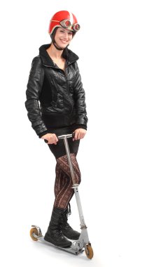 komik sürücü kadın ona bir araç. Sürüş Okulu kavramı.