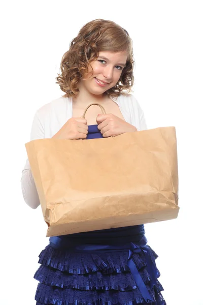 Compras menina adolescente bonita — Fotografia de Stock