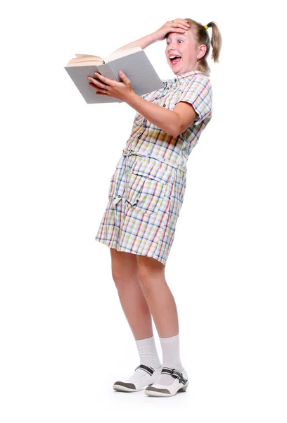 Glückliches Mädchen mit Büchern. Zurück zur Schule. — Stockfoto