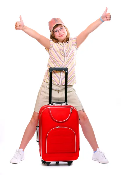 Young girl going on vacation — Stock Photo, Image