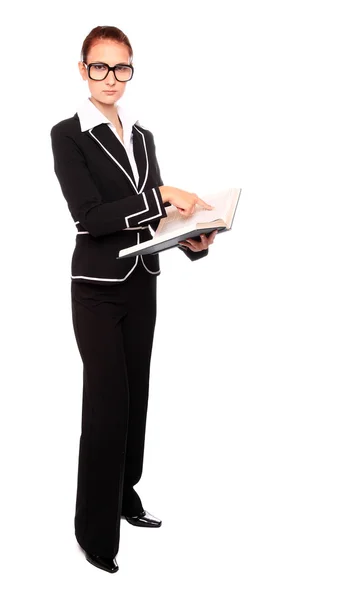 Businesswoman with book — Stock Photo, Image