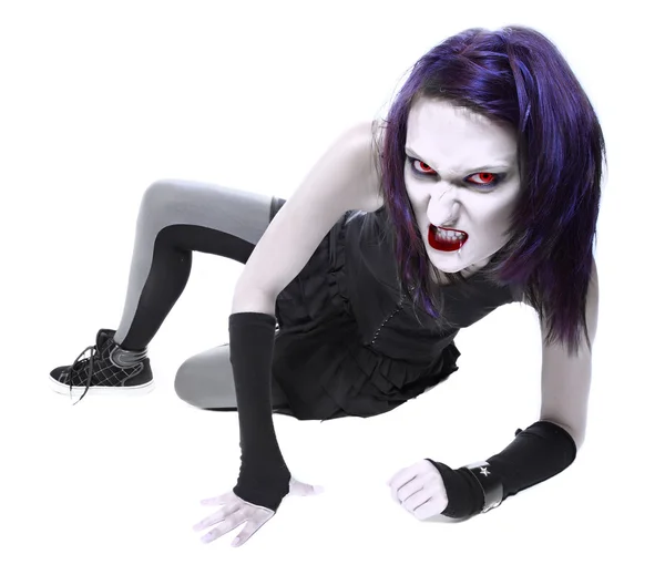 Angry goth girl. — Stock Photo, Image