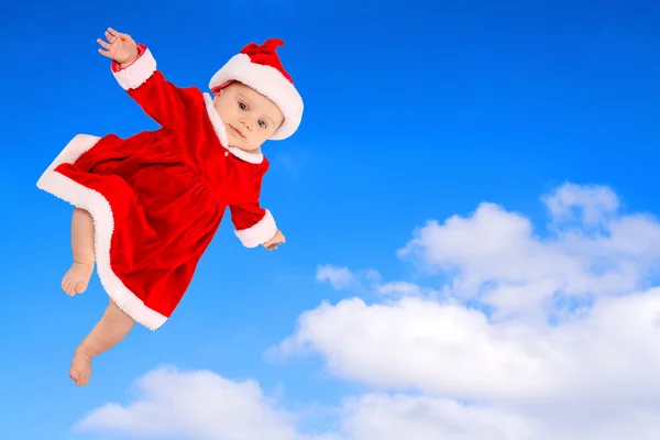 Bambino vestito in costume da Babbo Natale — Foto Stock