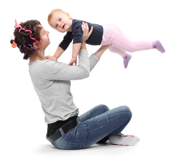 Una madre che gioca con sua figlia . — Foto Stock