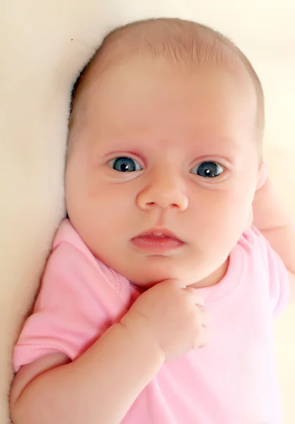 Cute baby on a plushy blanket. — Stock Photo, Image