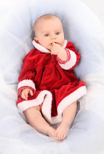 Söt baby klädd som santa — Stockfoto