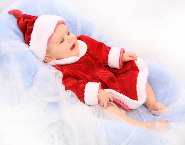 Söt baby klädd som santa — Stockfoto