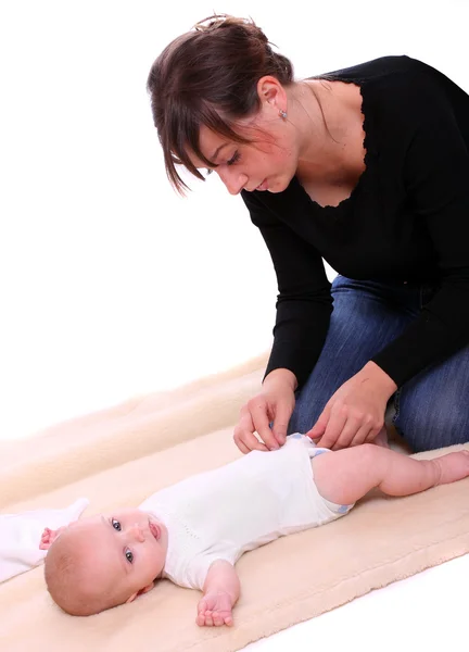 Young mother with newborn daughter. — Stock Photo, Image