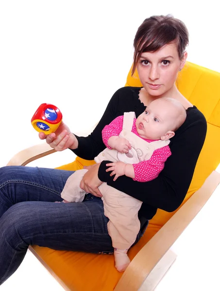 Young mother with newborn daughter. — Stock Photo, Image