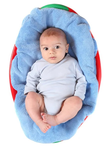Cute baby boy lying on a the bed. — Stock Photo, Image