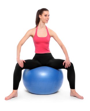 jimnastik topu ile sportif kadın
