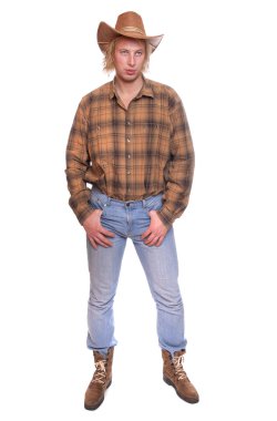 kovboy şapkalı çiftçi.