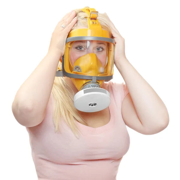 Mulher em máscara de proteção — Fotografia de Stock