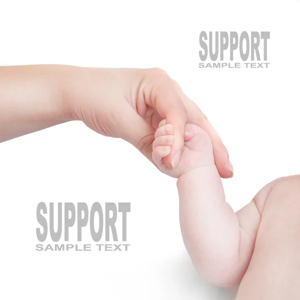 Małe dziecko trzymając palec matek — Zdjęcie stockowe
